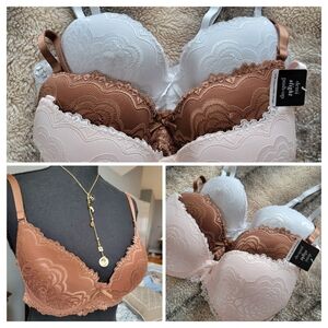 Pushup Underwired Lace  3 Lady's Gentle Push Up Bra 36B NWT